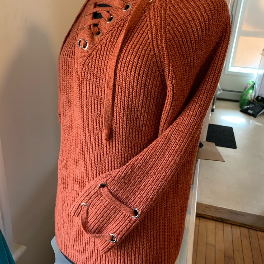 Orange Crochet Sweater - Picture 5 of 6